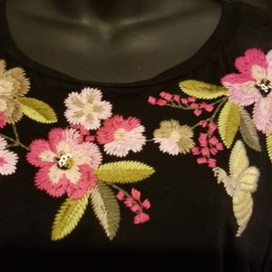 INC FLORAL BLACK TOP